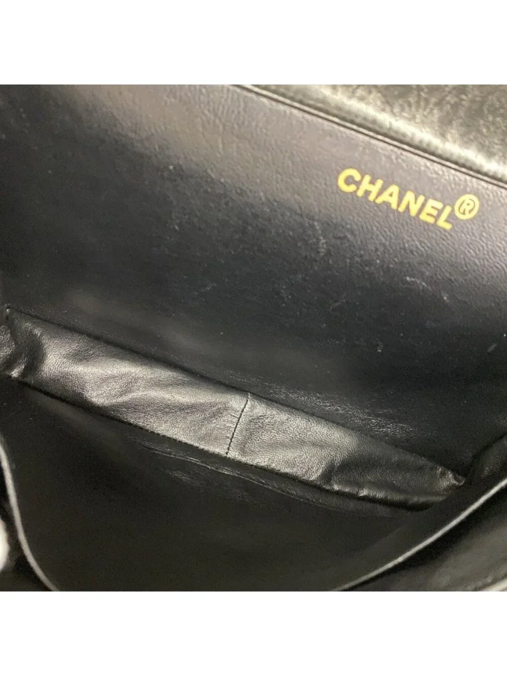 Chanel Shoulder Bag Maxi Quilted Face Lambskin Black Gold